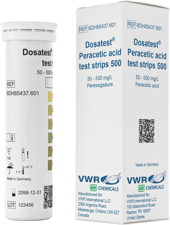 Test strips, peracetic acid, Dosatest